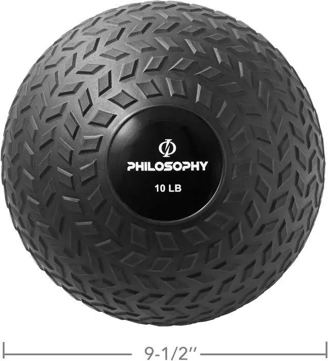 Alt view image 4 of 6 - Philosophy Gym Slam Ball, 10 LB - Weighted Fitness Medicine Ball with Easy Grip Tread