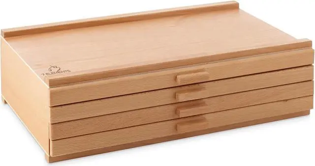 Alt view image 2 of 6 - 7 Elements 4 Drawer Wooden Artist Storage Supply Box for Pastels, Pencils, Pens, Markers, Brushes and Tools