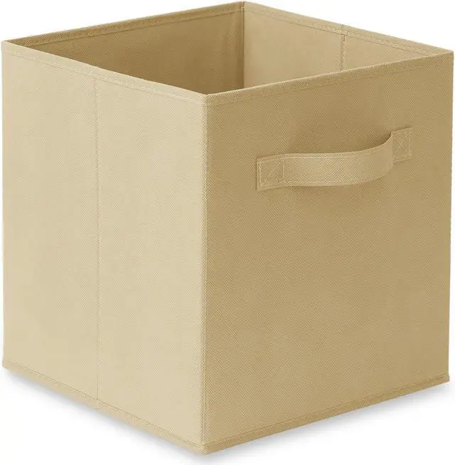 Alt view image 2 of 6 - Casafield Set of 6 Collapsible Fabric Cube Storage Bins, Sandy Beige - 11" Foldable Cloth Baskets for Shelves, Cubby Organizers & More