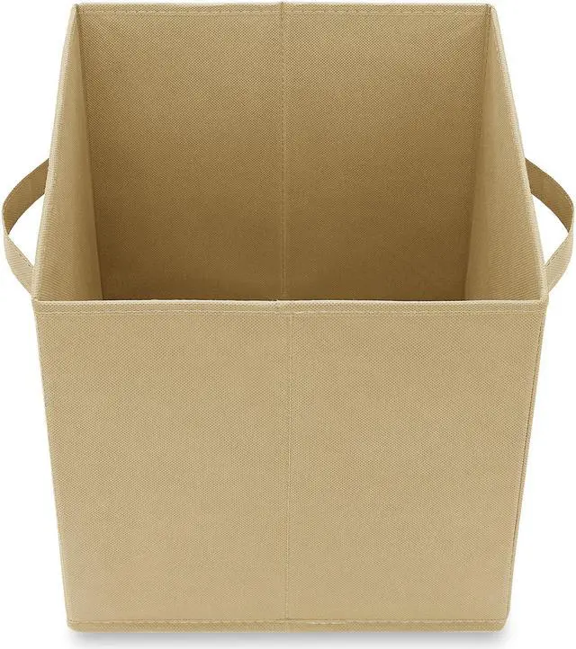 Alt view image 4 of 6 - Casafield Set of 6 Collapsible Fabric Cube Storage Bins, Sandy Beige - 11" Foldable Cloth Baskets for Shelves, Cubby Organizers & More