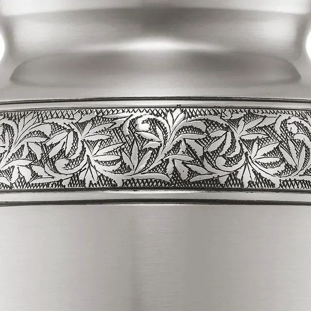 Alt view image 5 of 6 - Reminded Cremation Memorial Urn for Human Ashes, Silver Adult Funeral Urn with Velvet Bag