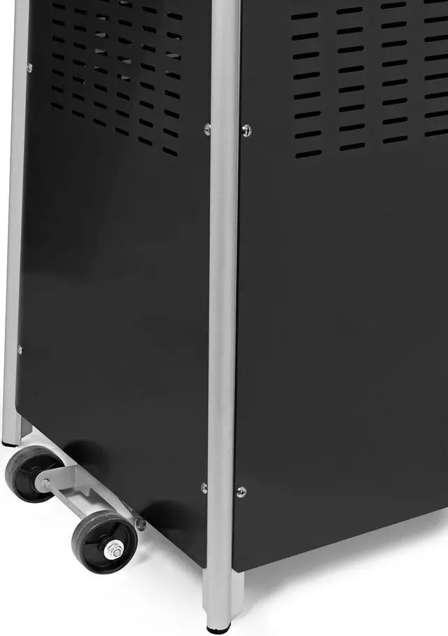 Alt view image 4 of 6 - Casafield Outdoor Propane Patio Heater with Wheels, Black - Modern Dancing Flame, Commercial & Residential, Uses Standard 20lb LP Gas Tank