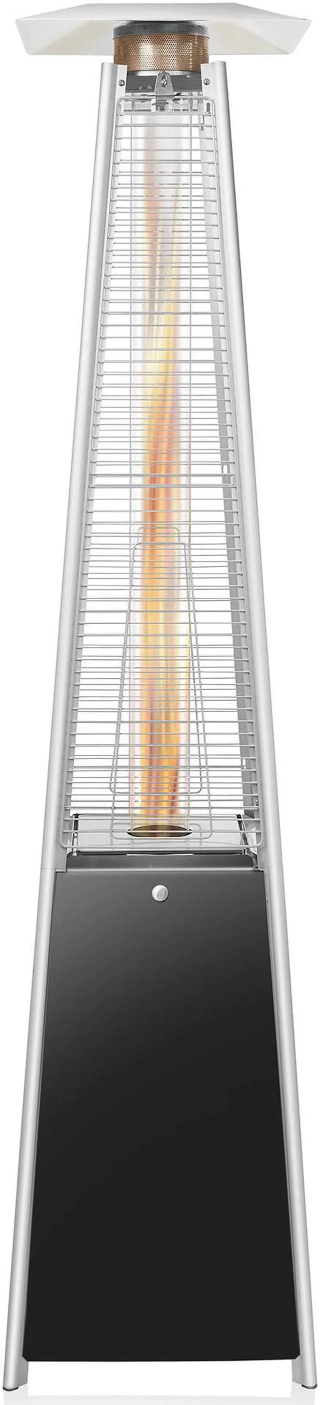 Main image of Casafield Outdoor Propane Patio Heater with Wheels, Black - Modern Dancing Flame, Commercial & Residential, Uses Standard 20lb LP Gas Tank