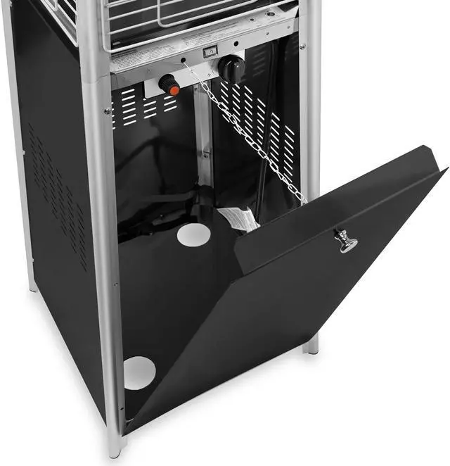 Alt view image 5 of 6 - Casafield Outdoor Propane Patio Heater with Wheels, Black - Modern Dancing Flame, Commercial & Residential, Uses Standard 20lb LP Gas Tank