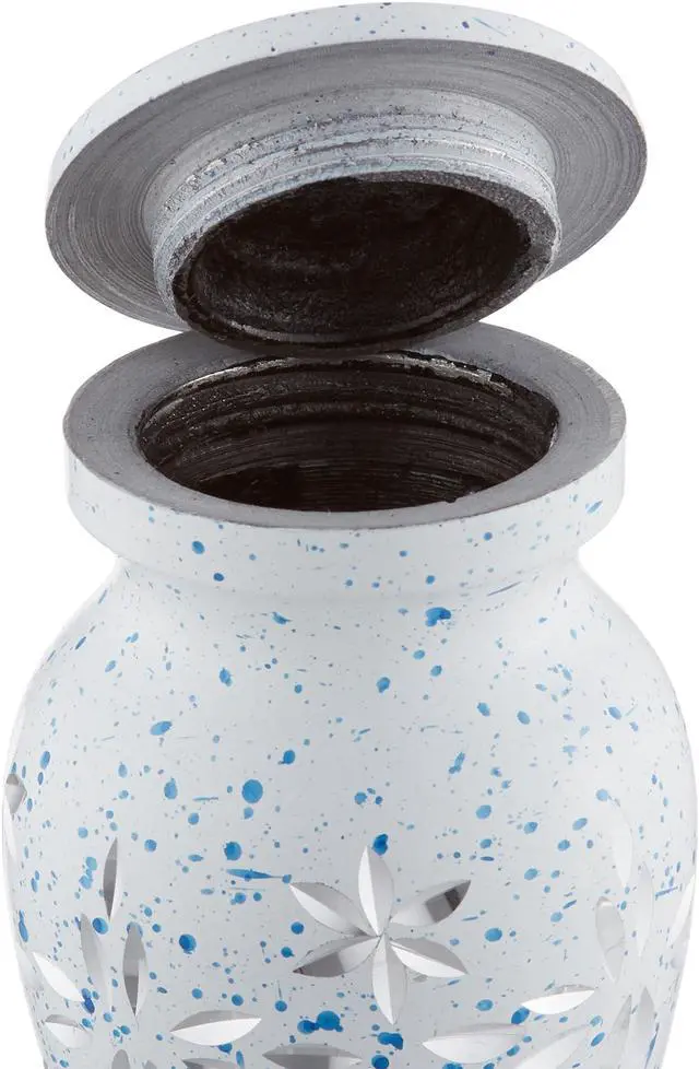 Alt view image 5 of 5 - Reminded Small Keepsake Cremation Urns for Human Ashes, Set of 6 Silver and Gold Family Memorial Urns with Velvet Case and Bags