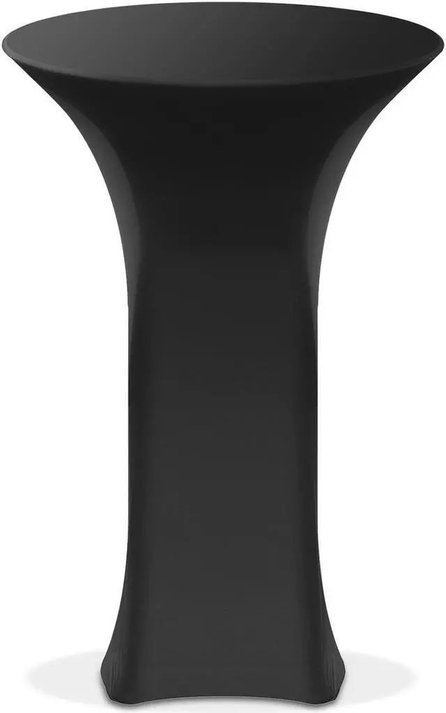 Alt view image 2 of 5 - Lann's Linens - 30" Round Highboy Cocktail Table Cover, Stretch Spandex Fitted Tablecloth - Black