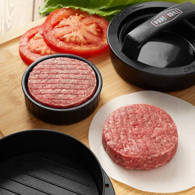 Alt view image 5 of 6 - Pure Grill 3-in-1 Burger Press - Patty Maker with 100 Wax Papers for BBQ Grilling Stuffed Hamburgers, Beef Patties, and Sliders