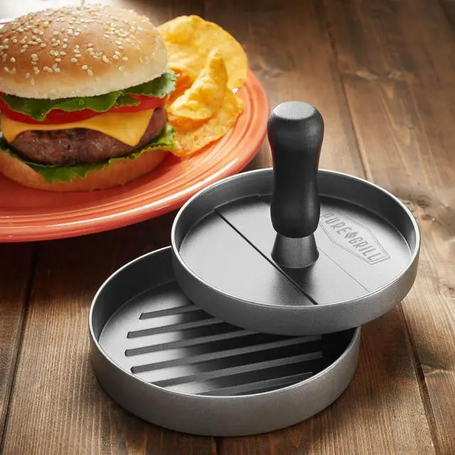Alt view image 5 of 5 - Pure Grill Burger Press - Aluminum BBQ Patty Maker with 100 Wax Papers for Grilling Hamburger Patties