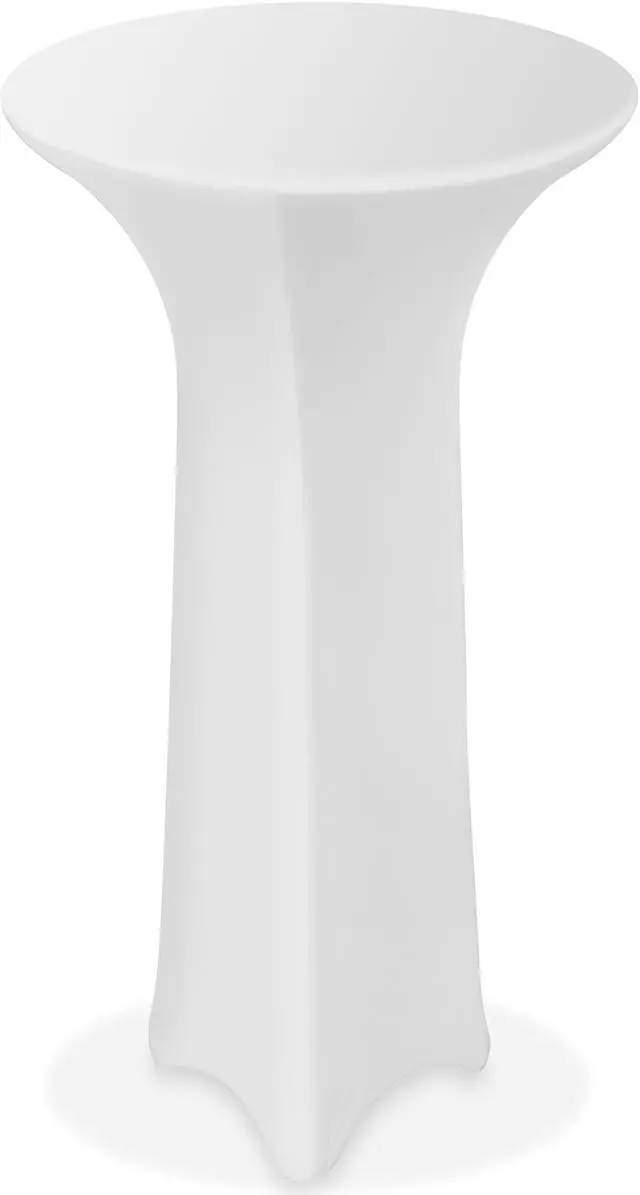 Main image of Lann's Linens - 30" Round Highboy Cocktail Table Cover, Stretch Spandex Fitted Tablecloth - White