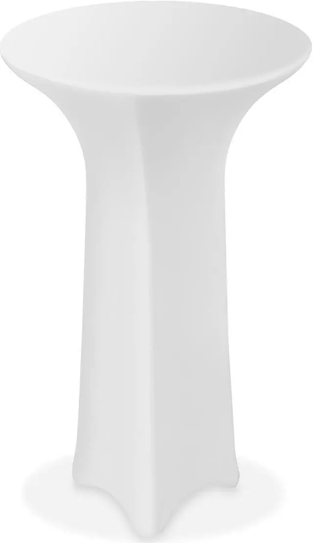 Main image of Lann's Linens - 32" Round Highboy Cocktail Table Cover, Stretch Spandex Fitted Tablecloth - White
