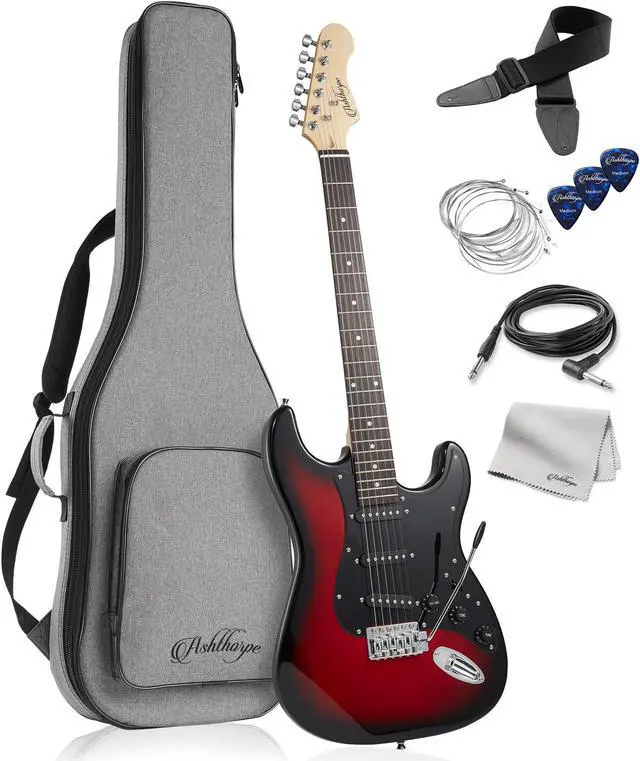 Ashthorpe 39-Inch Electric Guitar (Red-Black), Full-Size