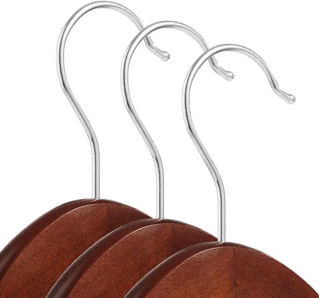 Alt view image 2 of 6 - Casafield - 20 Walnut Wooden Suit Hangers - Premium Lotus Wood with Notches & Chrome Swivel Hook for Dress Clothes, Coats, Jackets, Pants, Shirts, Skirts