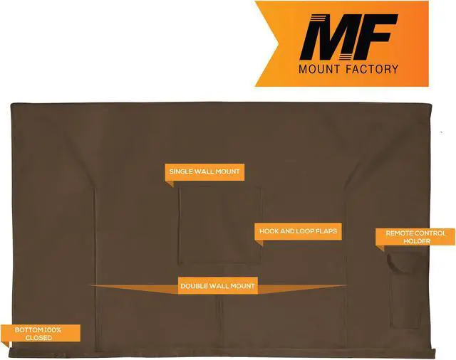 Alt view image 3 of 7 - outdoor tv cover - 65" model for 63'' - 67" flat screens - slim fit - weatherproof weather dust resistant television protector - brown