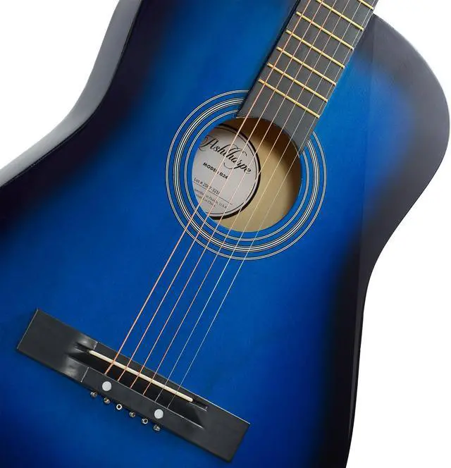 Alt view image 2 of 6 - Ashthorpe 38-inch Beginner Acoustic Guitar Package (Blue), Basic Starter Kit w/ Gig Bag, Strings, Strap, Tuner, Pitch Pipe, Picks