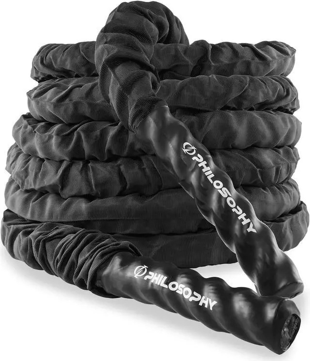 Alt view image 2 of 6 - Philosophy Gym 40 Foot Exercise Battle Rope 1.5 Inch Diameter with Cover and Anchor Kit