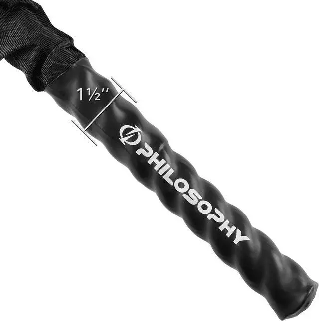 Alt view image 4 of 6 - Philosophy Gym 40 Foot Exercise Battle Rope 1.5 Inch Diameter with Cover and Anchor Kit