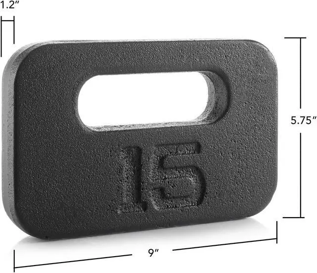 Alt view image 4 of 6 - Philosophy Gym Cast Iron Ruck Weight - 15 LB Weighted Fitness Plate with Handle