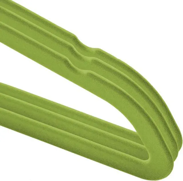 Alt view image 3 of 6 - Casafield 50 Velvet Baby Hangers - 11" Size for Infant & Toddler Clothes - Lime Green