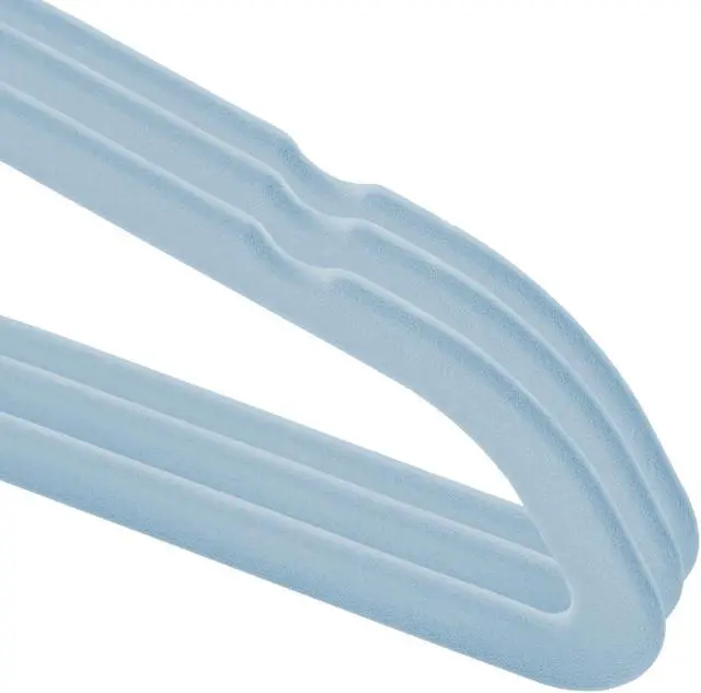 Alt view image 3 of 6 - Casafield 50 Velvet Baby Hangers - 11" Size for Infant & Toddler Clothes - Light Blue