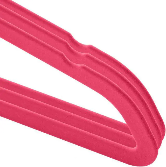 Alt view image 3 of 6 - Casafield 50 Velvet Baby Hangers - 11" Size for Infant & Toddler Clothes - Pink