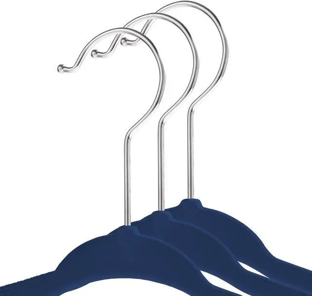 Alt view image 2 of 6 - Casafield 50 Velvet Baby Hangers - 11" Size for Infant & Toddler Clothes - Royal Blue