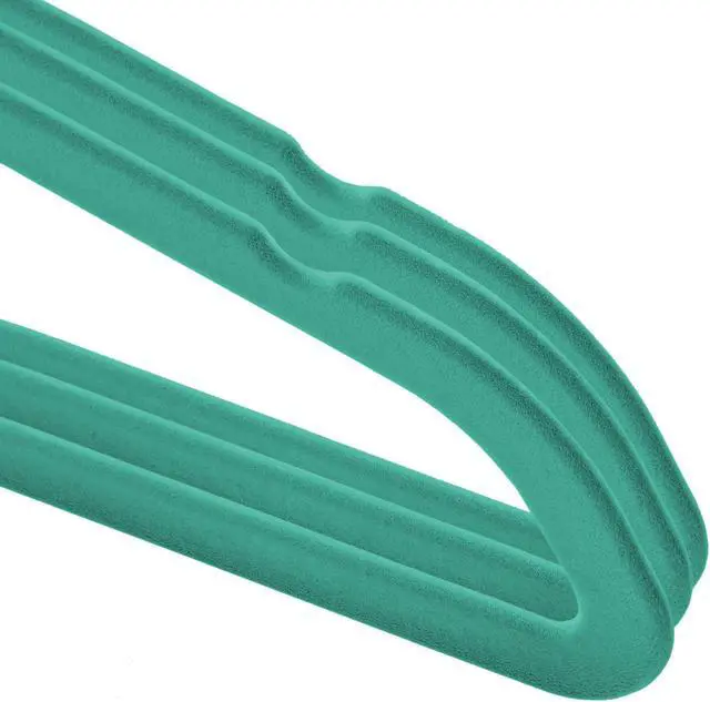 Alt view image 3 of 6 - Casafield 50 Velvet Baby Hangers - 11" Size for Infant & Toddler Clothes - Teal