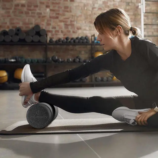 Alt view image 6 of 6 - Philosophy Gym 12" High-Density Foam Roller for Exercise, Massage, Muscle Recovery - Round, Black