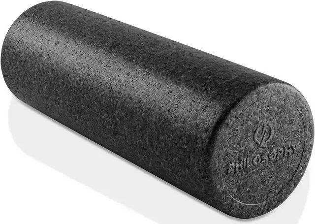 Main image of Philosophy Gym 18" High-Density Foam Roller for Exercise, Massage, Muscle Recovery - Round, Black