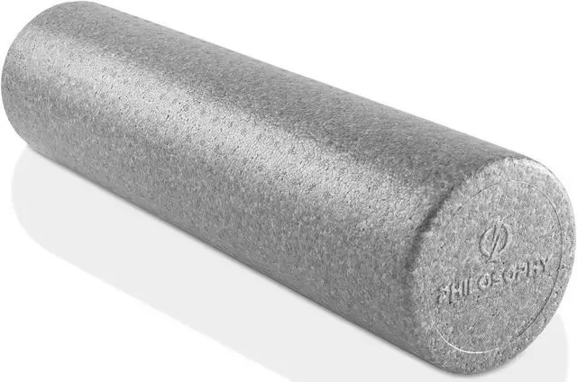 Main image of Philosophy Gym 24" High-Density Foam Roller for Exercise, Massage, Muscle Recovery - Round, Gray