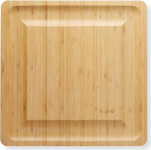 Alt view image 3 of 6 - Casafield Bamboo Cheese Board Gift Set, Charcuterie Board Serving Platter with Stainless Steel Knives for Entertaining, Birthdays, Weddings