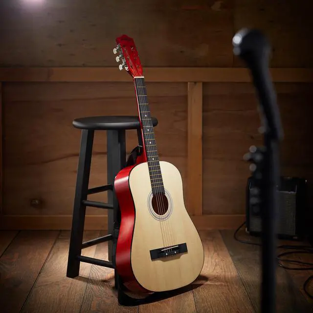 Alt view image 5 of 6 - Ashthorpe 38-inch Beginner Acoustic Guitar Package (Natural), Basic Starter Kit w/ Gig Bag, Strings, Strap, Tuner, Pitch Pipe, Picks