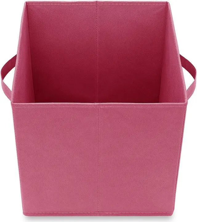 Alt view image 4 of 6 - Casafield Set of 6 Collapsible Fabric Cube Storage Bins, Hot Pink - 11" Foldable Cloth Baskets for Shelves, Cubby Organizers & More
