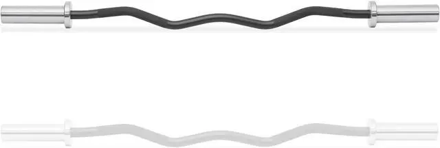 Alt view image 3 of 6 - Philosophy Gym 47" EZ Curl Olympic Barbell - 9.3KG 28mm 400LB Capacity 4 Needle Bearing 2" Weightlifting Bar