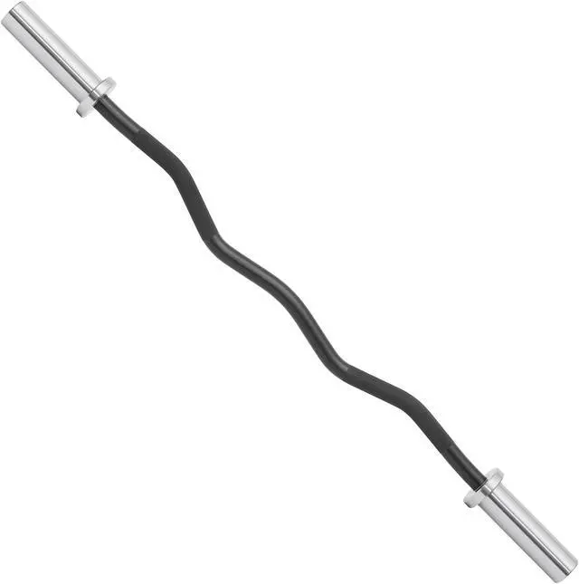 Alt view image 2 of 6 - Philosophy Gym 47" EZ Curl Olympic Barbell - 9.3KG 28mm 400LB Capacity 4 Needle Bearing 2" Weightlifting Bar