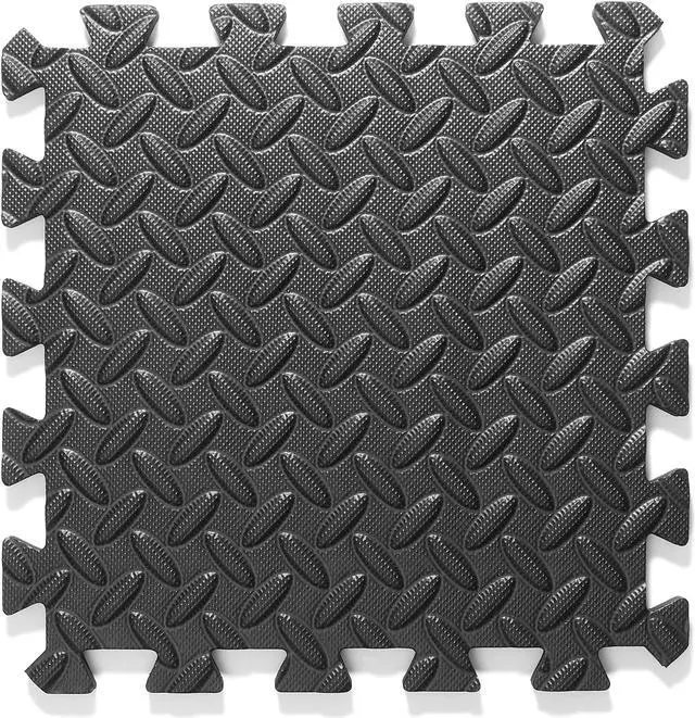 Alt view image 5 of 6 - Philosophy Gym Pack of 12 Exercise Flooring Mats - 12 x 12 Inch Foam Rubber Interlocking Puzzle Floor Tiles - Black