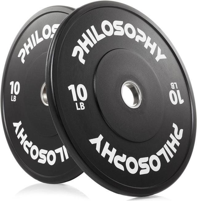 Main image of Philosophy Gym Set of 2 Olympic 2-Inch Rubber Bumper Plates (10 LB each) Black