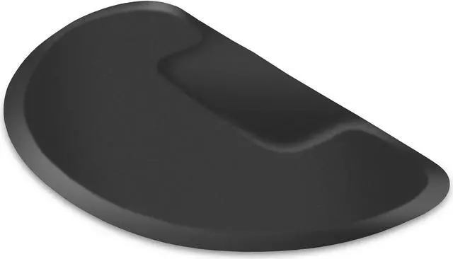 Alt view image 2 of 6 - Saloniture 3 ft. x 5 ft. Barber & Salon Floor Mat for Square Chair Base - 1/2 in. Thick Black Semi-Circle Anti-Fatigue Stylist Station Mat