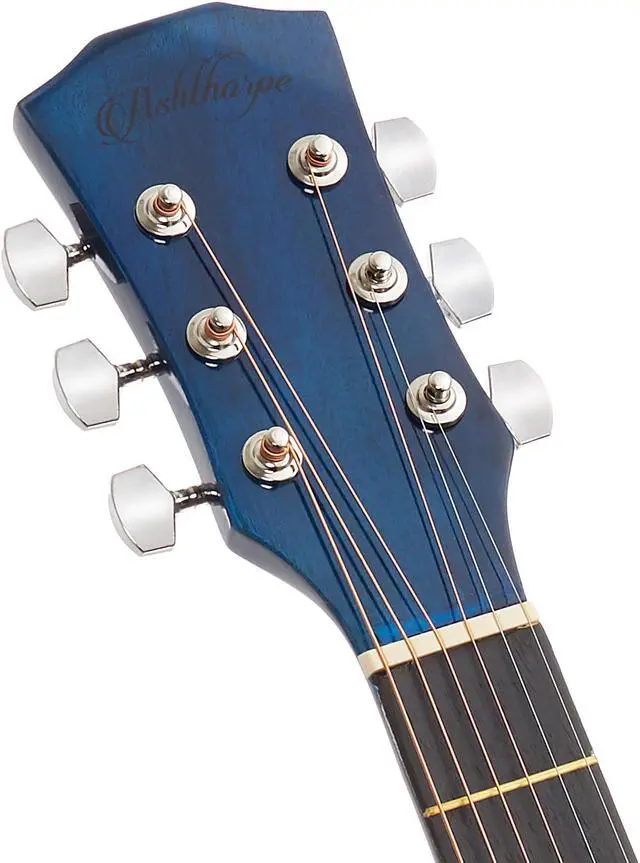 Alt view image 3 of 6 - Ashthorpe 41-inch Beginner Cutaway Acoustic Guitar Package (Blue), Full Size Basic Starter Kit w/ Gig Bag, Strings, Strap, Tuner, Picks