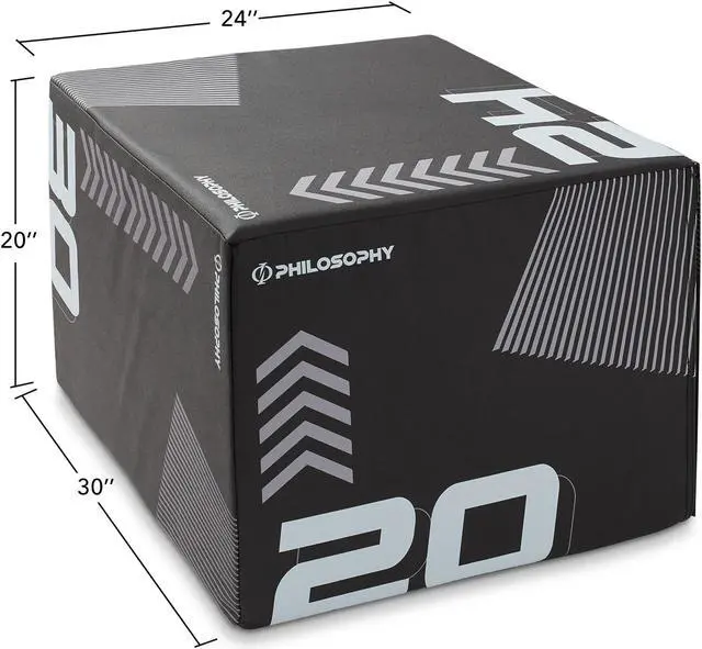 Alt view image 4 of 6 - Philosophy Gym 3 in 1 Soft Foam Plyometric Box -  20" x 24" x 30" Jumping Plyo Box for Training and Conditioning