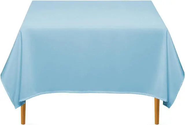 Main image of Lann's Linens - 10 Premium 70" Square Tablecloths for Wedding / Banquet / Restaurant - Polyester Fabric Table Cloth - Baby Blue