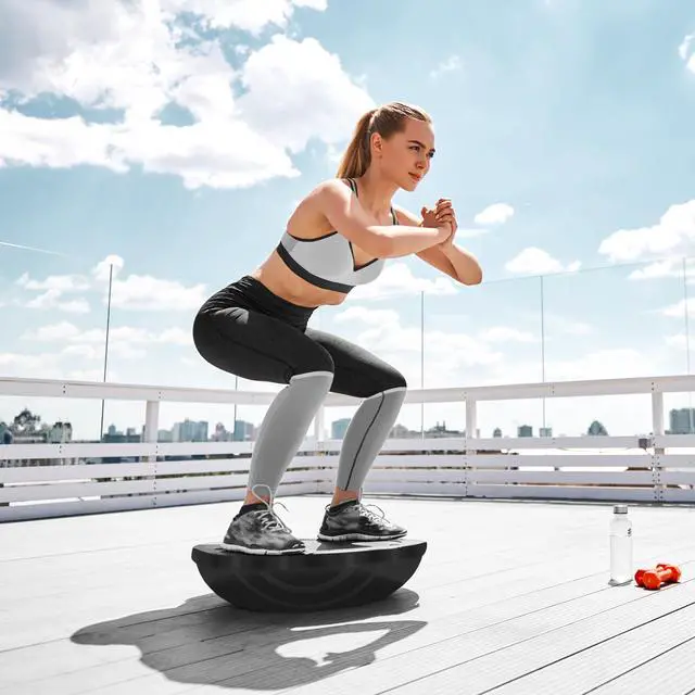 Alt view image 6 of 6 - Philosophy Gym Half Balance Ball Exercise Trainer - Half Yoga Ball Trainer with Foot Pump