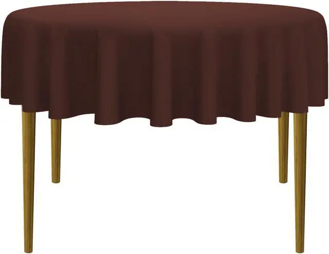 Main image of Lann's Linens - 70" Round Premium Tablecloth for Wedding / Banquet / Restaurant - Polyester Fabric Table Cloth - Chocolate Brown