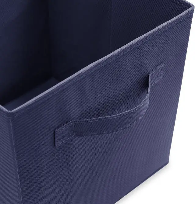 Alt view image 3 of 6 - Casafield Set of 6 Collapsible Fabric Cube Storage Bins, Navy Blue - 11" Foldable Cloth Baskets for Shelves, Cubby Organizers & More