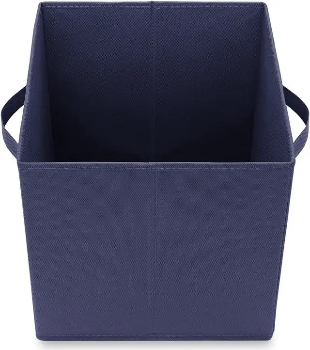 Alt view image 4 of 6 - Casafield Set of 6 Collapsible Fabric Cube Storage Bins, Navy Blue - 11" Foldable Cloth Baskets for Shelves, Cubby Organizers & More