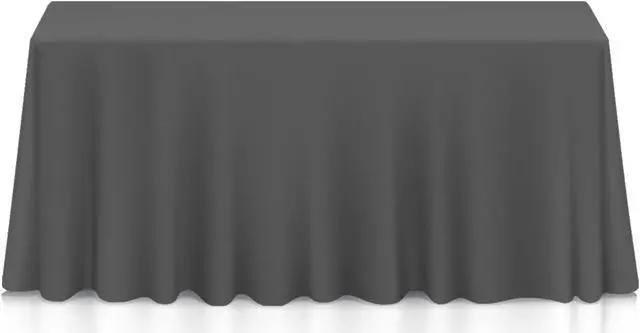 Main image of Lann's Linens - 90" x 132" Premium Tablecloth for Wedding / Banquet / Restaurant - Rectangular Polyester Fabric Table Cloth - Dark Gray
