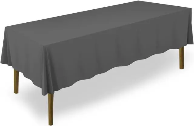 Main image of Lann's Linens - 60" x 102" Premium Tablecloth for Wedding / Banquet / Restaurant - Rectangular Polyester Fabric Table Cloth - Dark Gray