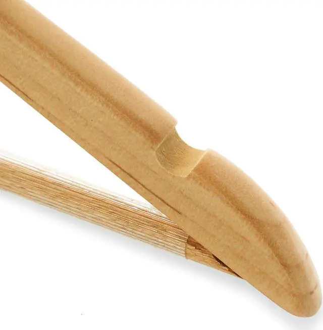 Alt view image 3 of 6 - Casafield - 20 Natural Wooden Suit Hangers - Premium Lotus Wood with Notches & Chrome Swivel Hook for Dress Clothes, Coats, Jackets, Pants, Shirts, Skirts