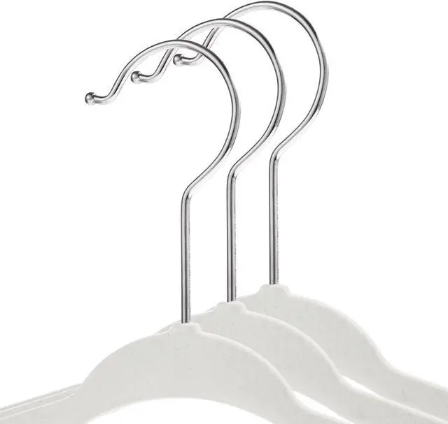 Alt view image 2 of 6 - Casafield 50 Velvet Baby Hangers - 11" Size for Infant & Toddler Clothes - Ivory