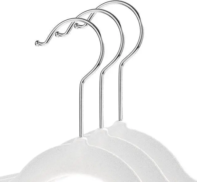 Alt view image 2 of 6 - Casafield 50 Velvet Kid's Hangers - 14" Size for Children's Clothes - Ivory