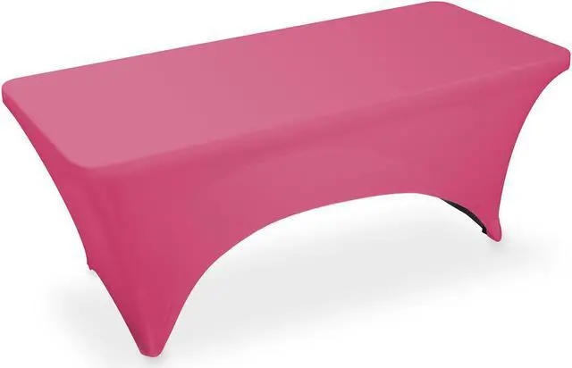Main image of Lann's Linens - 6' Fitted Stretch Tablecloth for 72" x 30" Rectangular Table - Wedding / Banquet / Trade Show - Spandex Cloth Fabric Cover - Fuchsia